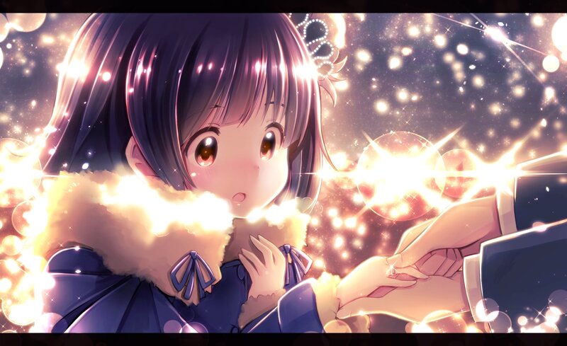 Anime Girl Holding Hands — Purple, Magical