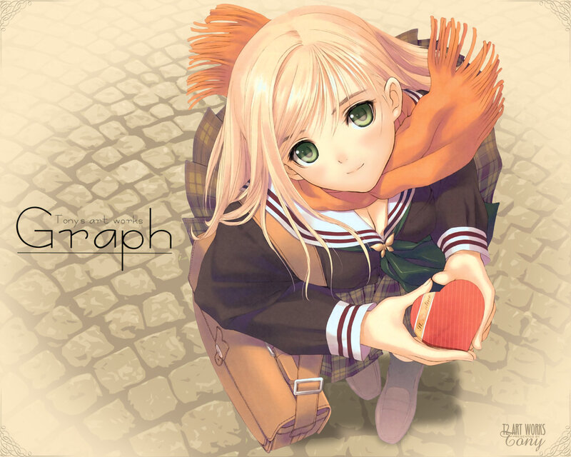 anime girl holding heart box