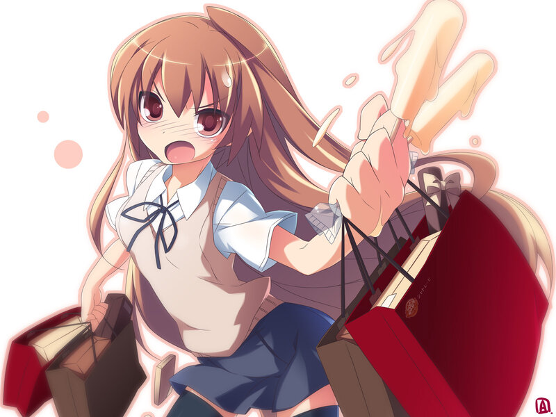 Anime Girl Holding Ice Cream — Brown