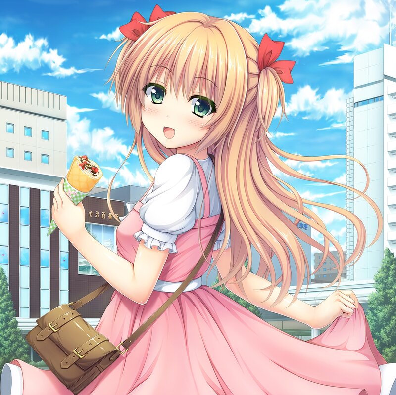 Anime Girl Holding Ice Cream — Pink