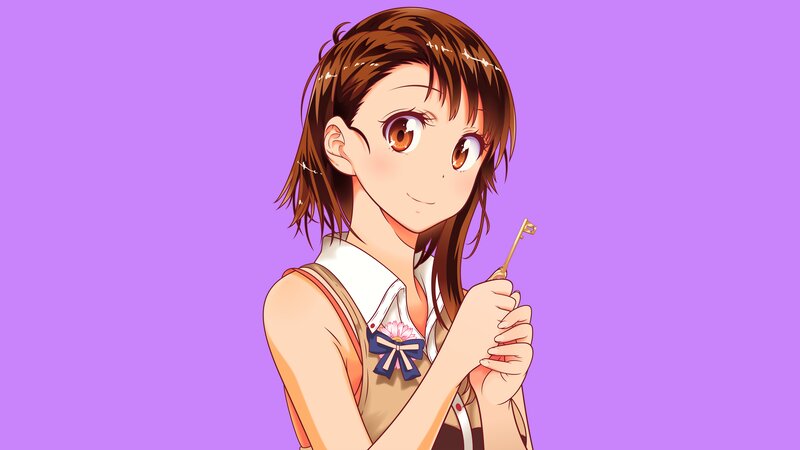 Anime Girl Holding Key — Purple