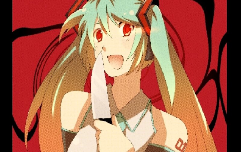Anime Girl Holding Knife — Red