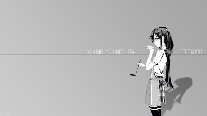 Anime Girl Holding Ladle — Gray