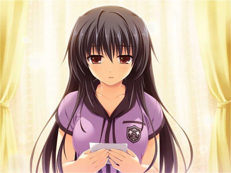 anime girl holding letter