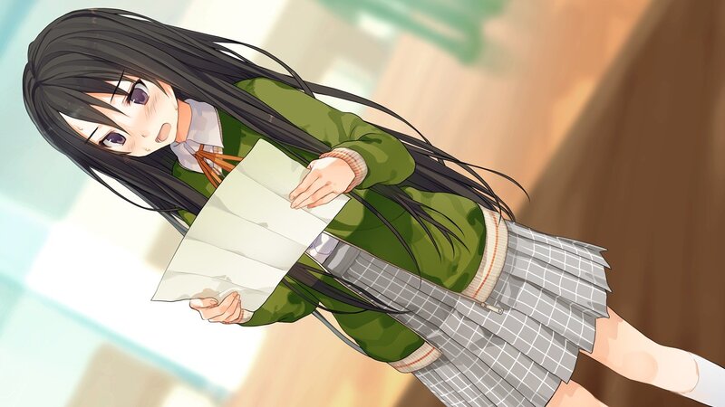 anime girl holding letter