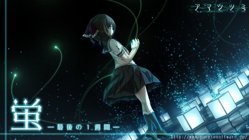 Anime Girl Holding Light — Black, Serene