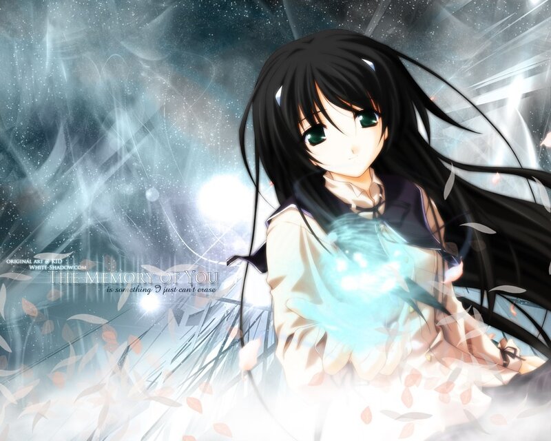 Anime Girl Holding Light — Black