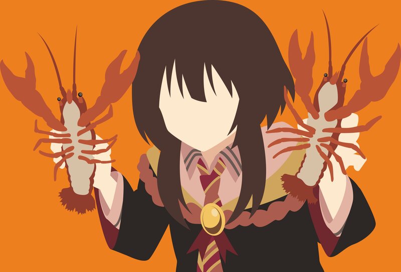 Anime Girl Holding Lobsters