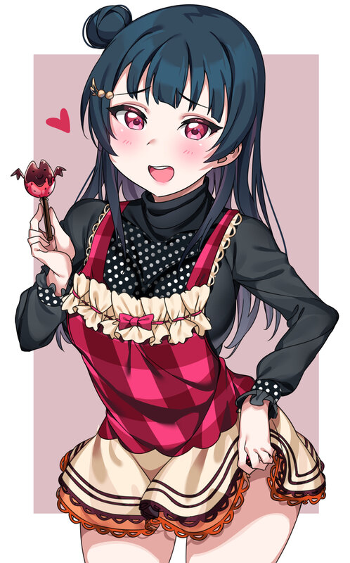 Anime Girl Holding Lollipop — Pink