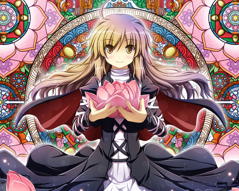 Anime Girl Holding Lotus