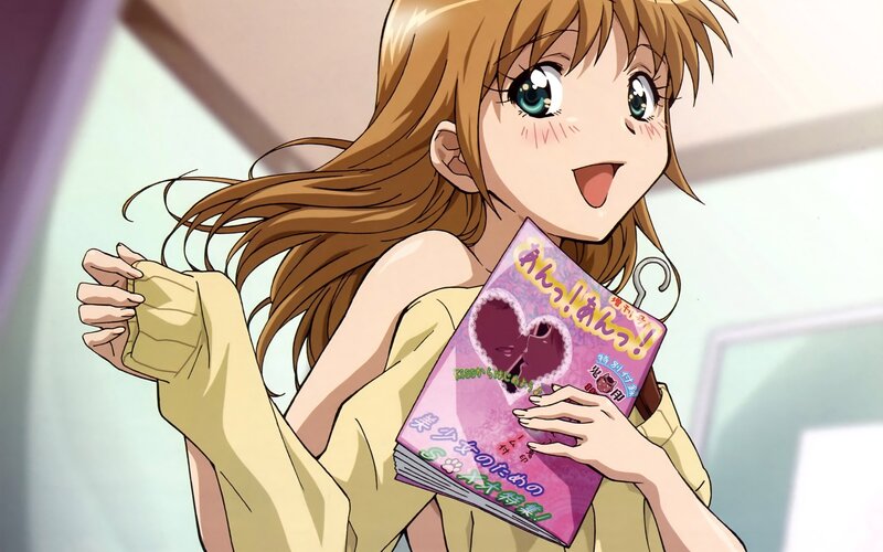 anime girl holding manga
