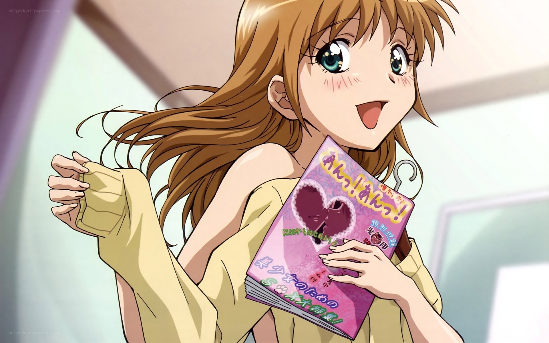 anime girl holding manga