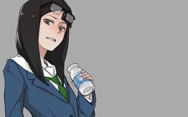 Anime Girl Holding Milk