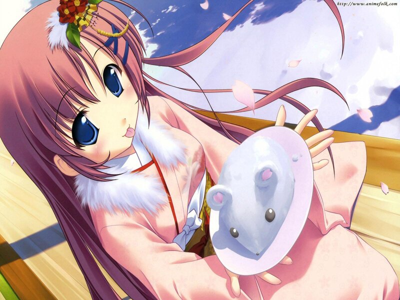 Anime Girl Holding Mouse