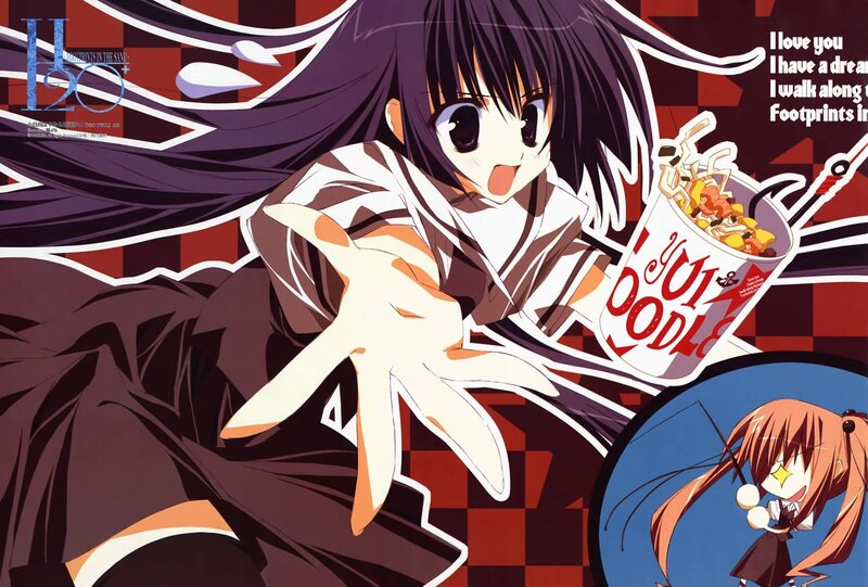 Anime Girl Holding Noodles