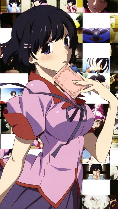 Anime Girl Holding Notebook — Purple