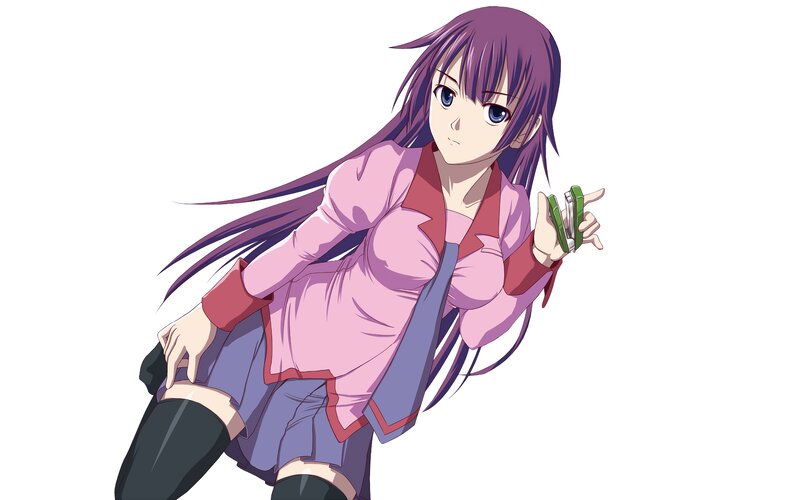 Anime Girl Holding Object — Purple