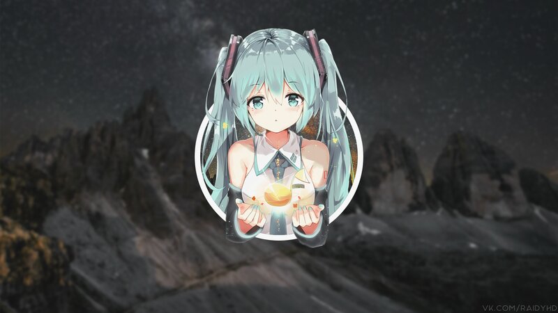 Anime Girl Holding Orb — Blue, Dramatic