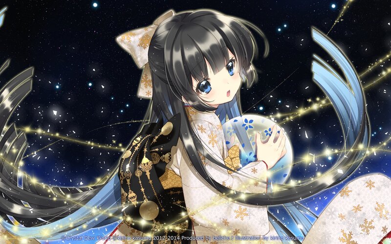Anime Girl Holding Orb — Blue, Magical