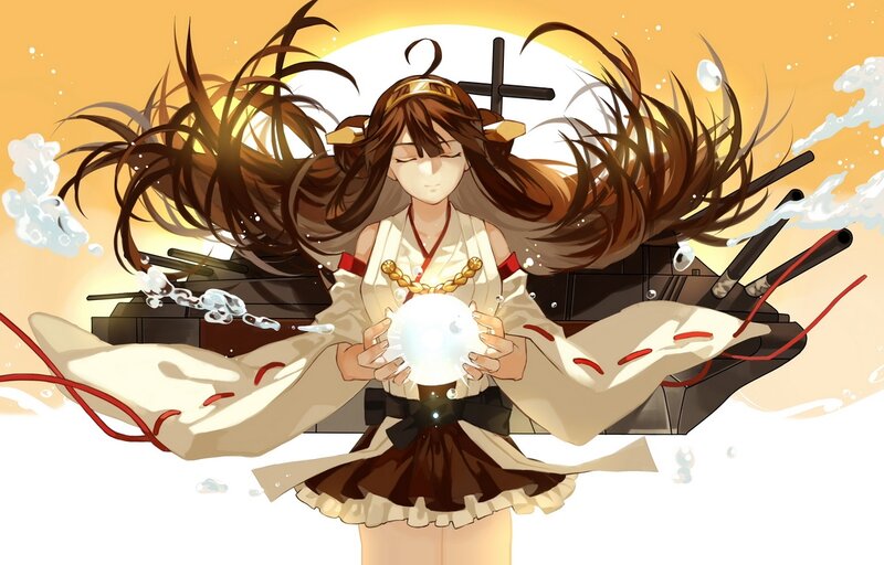 Anime Girl Holding Orb — Brown
