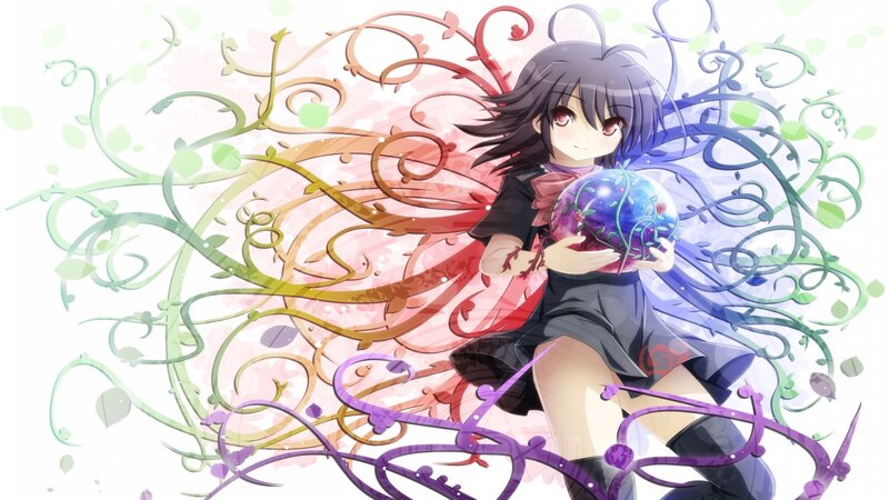 Anime Girl Holding Orb — Purple, Calm