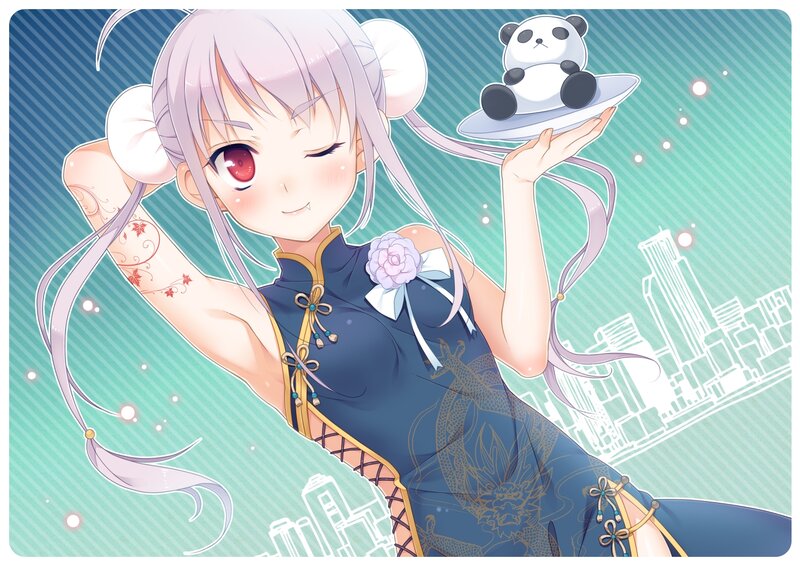 Anime Girl Holding Panda