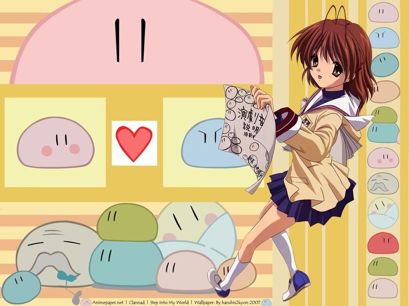 Anime Girl Holding Paper — Yellow