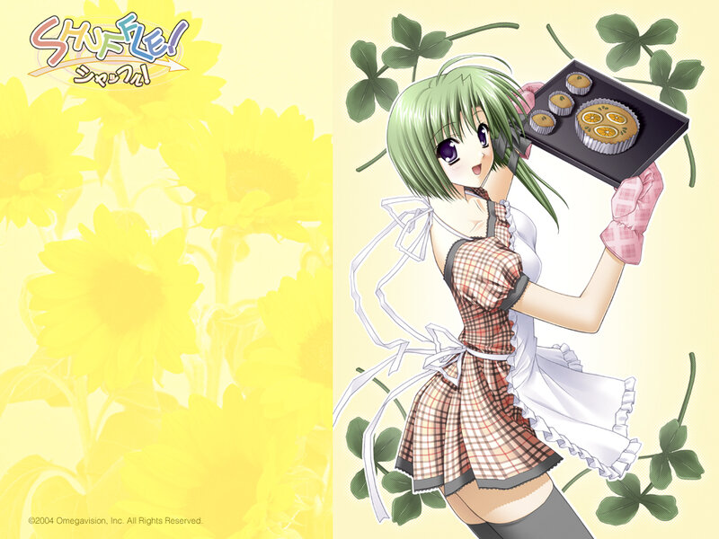 Anime girl holding pastries