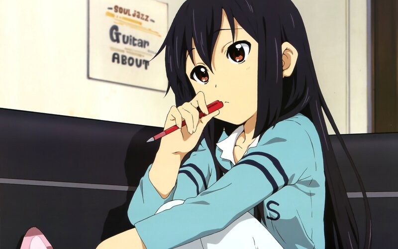 Anime Girl Holding Pen