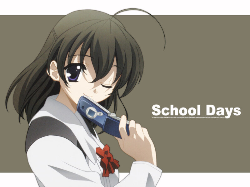 Anime Girl Holding Phone — Gray