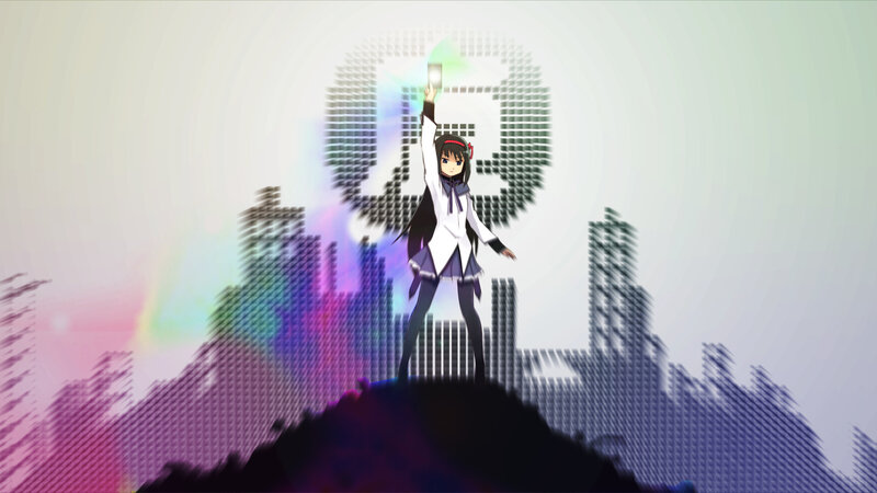 Anime Girl Holding Phone — White