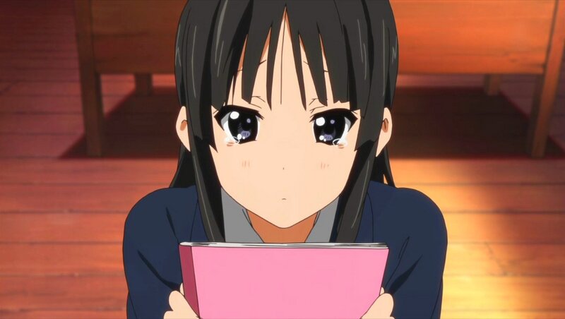 anime girl holding pink book