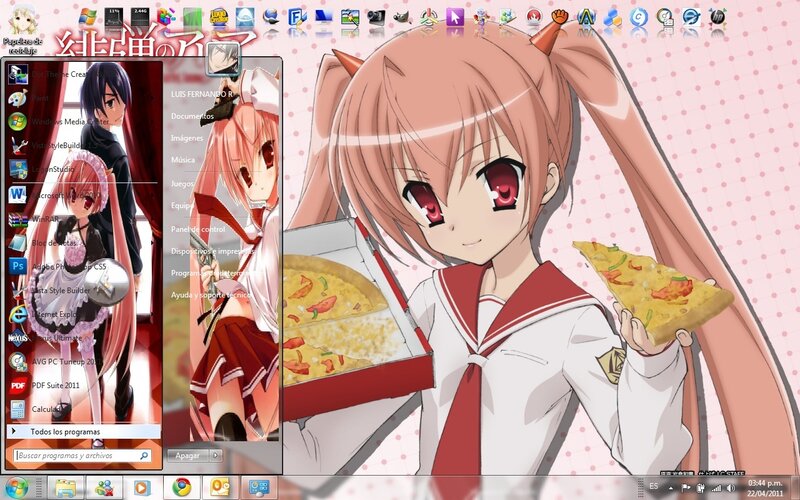 Anime Girl Holding Pizza — Pink