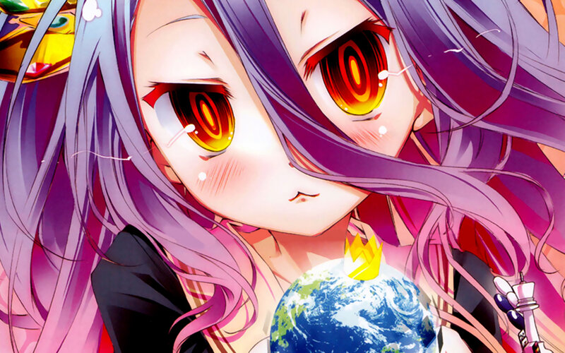 Anime Girl Holding Planet — Purple