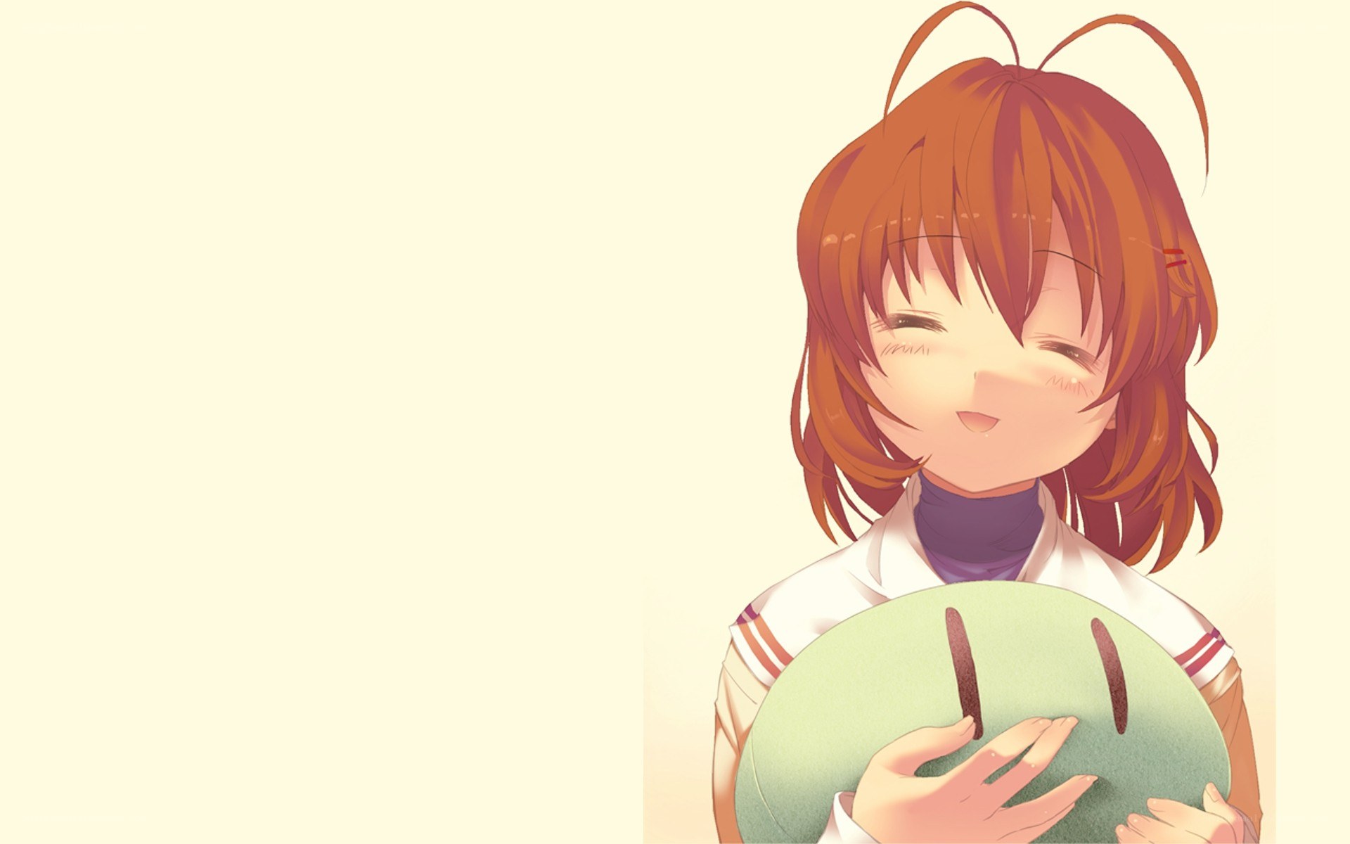 anime girl holding plush