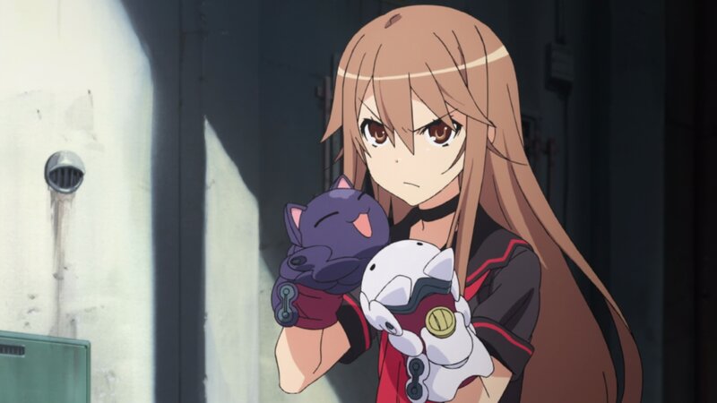 Anime Girl Holding Plushies