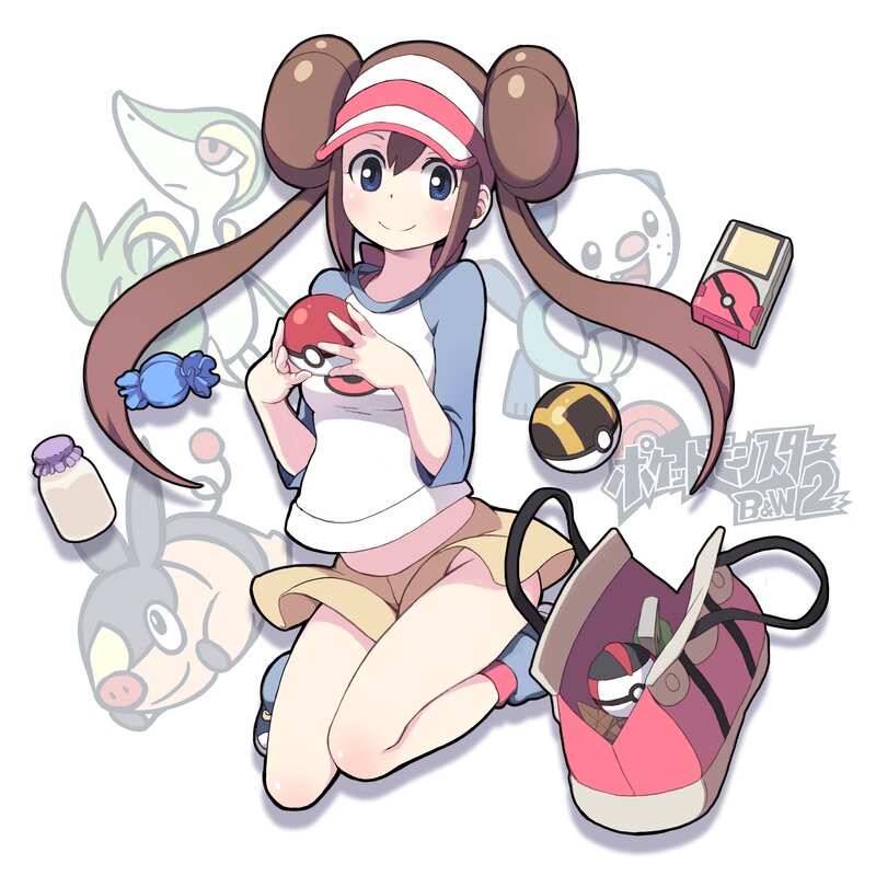 Anime Girl Holding Pokeball — Brown