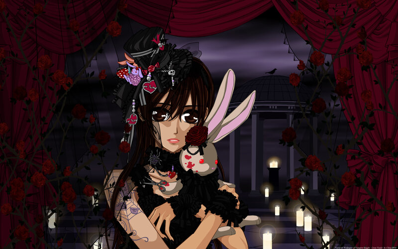 Anime Girl Holding Rabbit — Black