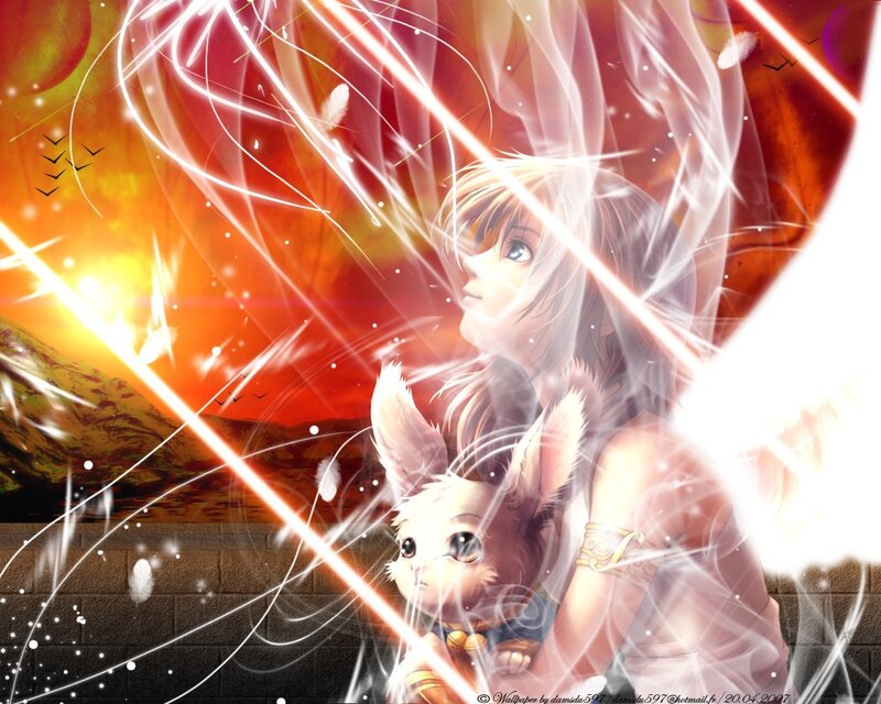 Anime Girl Holding Rabbit