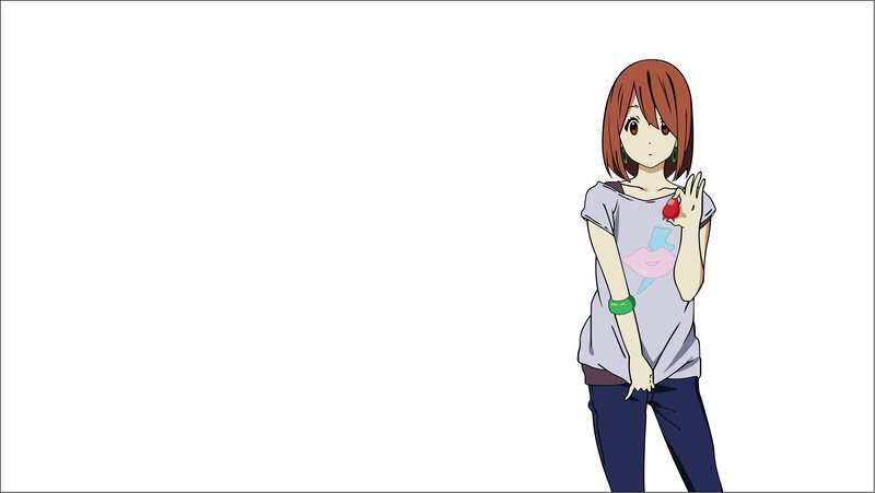 anime girl holding red object