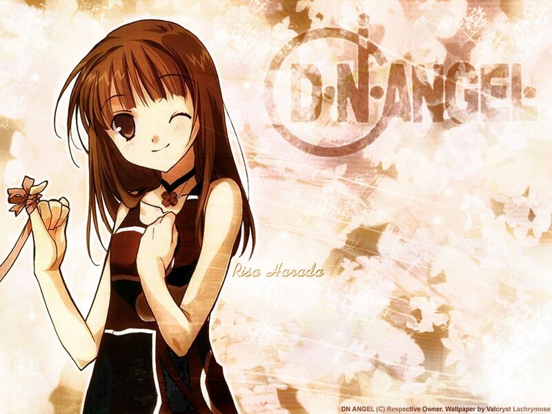 Anime Girl Holding Ribbon — Brown
