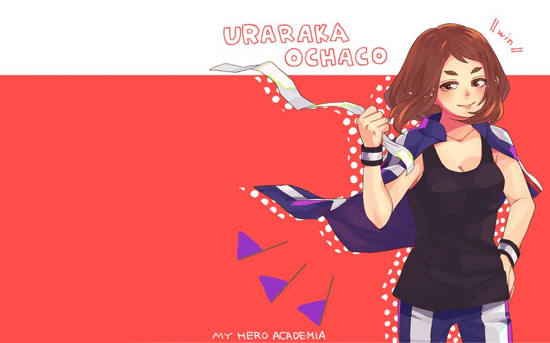 Anime Girl Holding Ribbon — Red