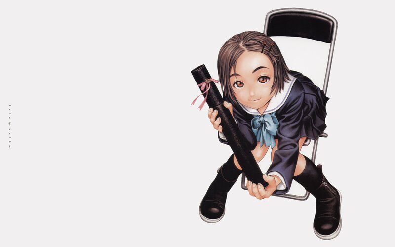 Anime Girl Holding Scroll