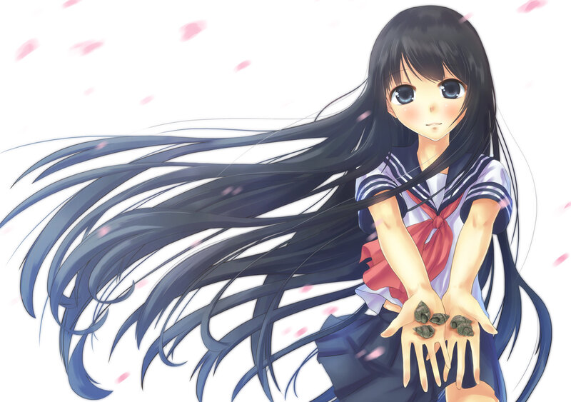 Anime Girl Holding Shells