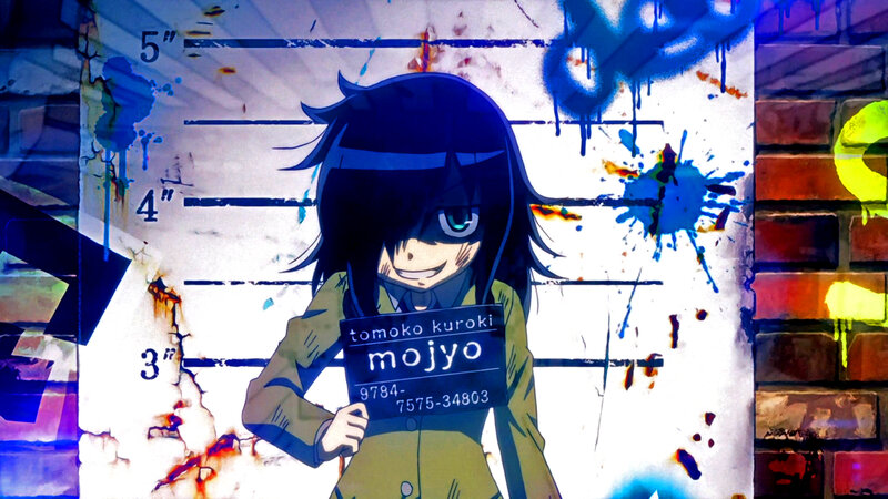 Anime Girl Holding Sign — Blue, Dramatic