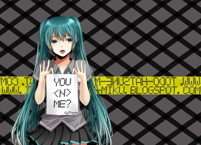 Anime Girl Holding Sign — Blue