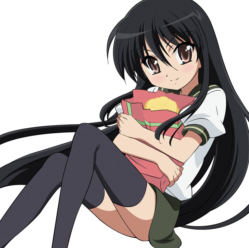 anime girl holding snack