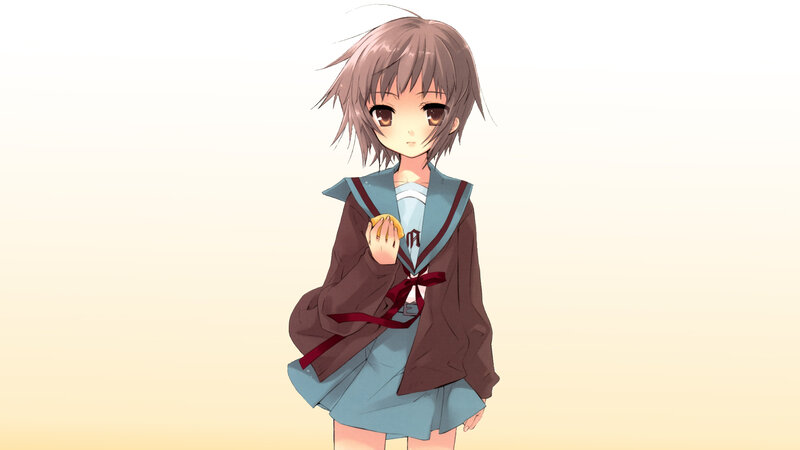 anime girl holding snack