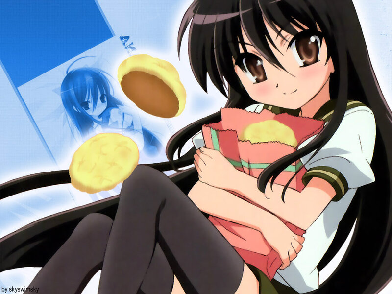 Anime Girl Holding Snacks