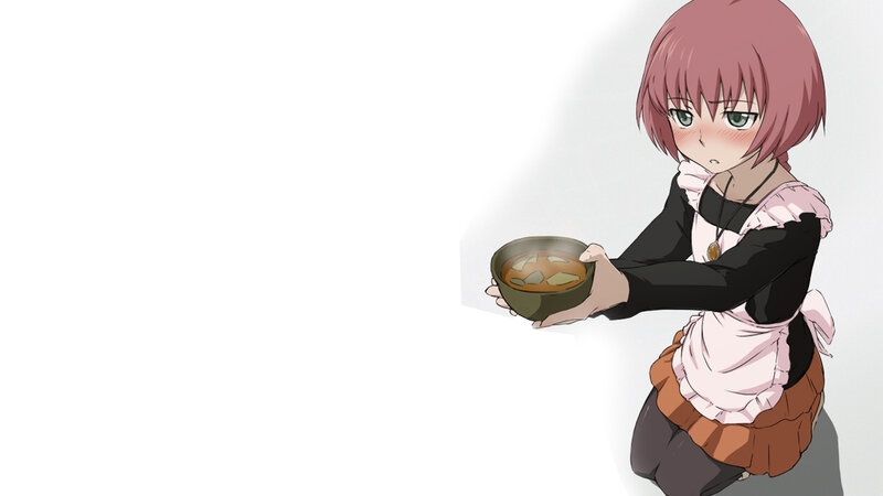 anime girl holding soup bowl